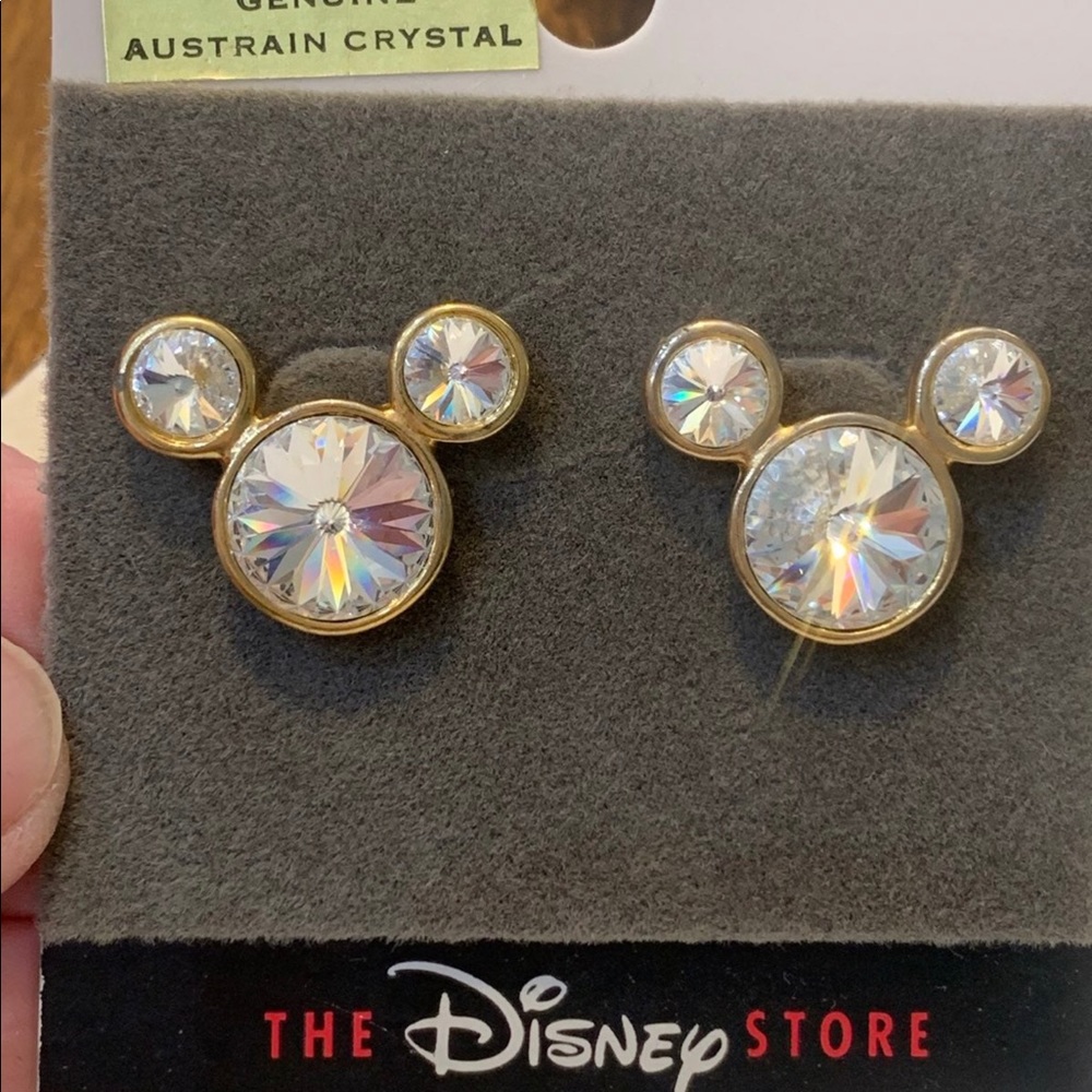 Vintage Austrian Crystal Mickey Mouse Earrings